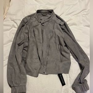 BLANK NYC Grey Suede Jacket. New with tags on. Never worn. Size L